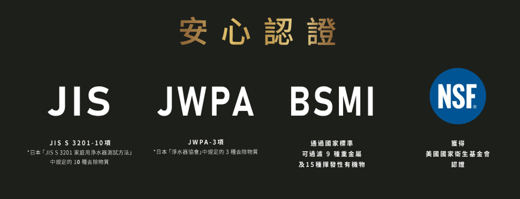 JIS JWPA BSMI認證
